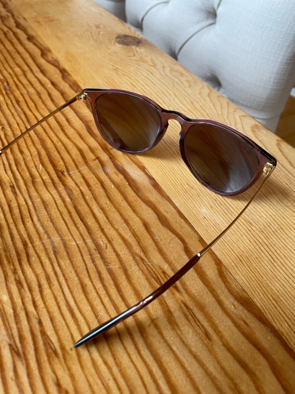 Ray-Ban Purple Transparent Frame Sunglasses with Gradient Lenses - Picture 5 of 5